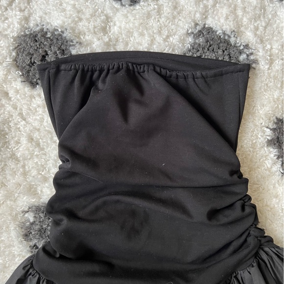 Black Strapless Bubble Hem Dress - Picture 3 of 5